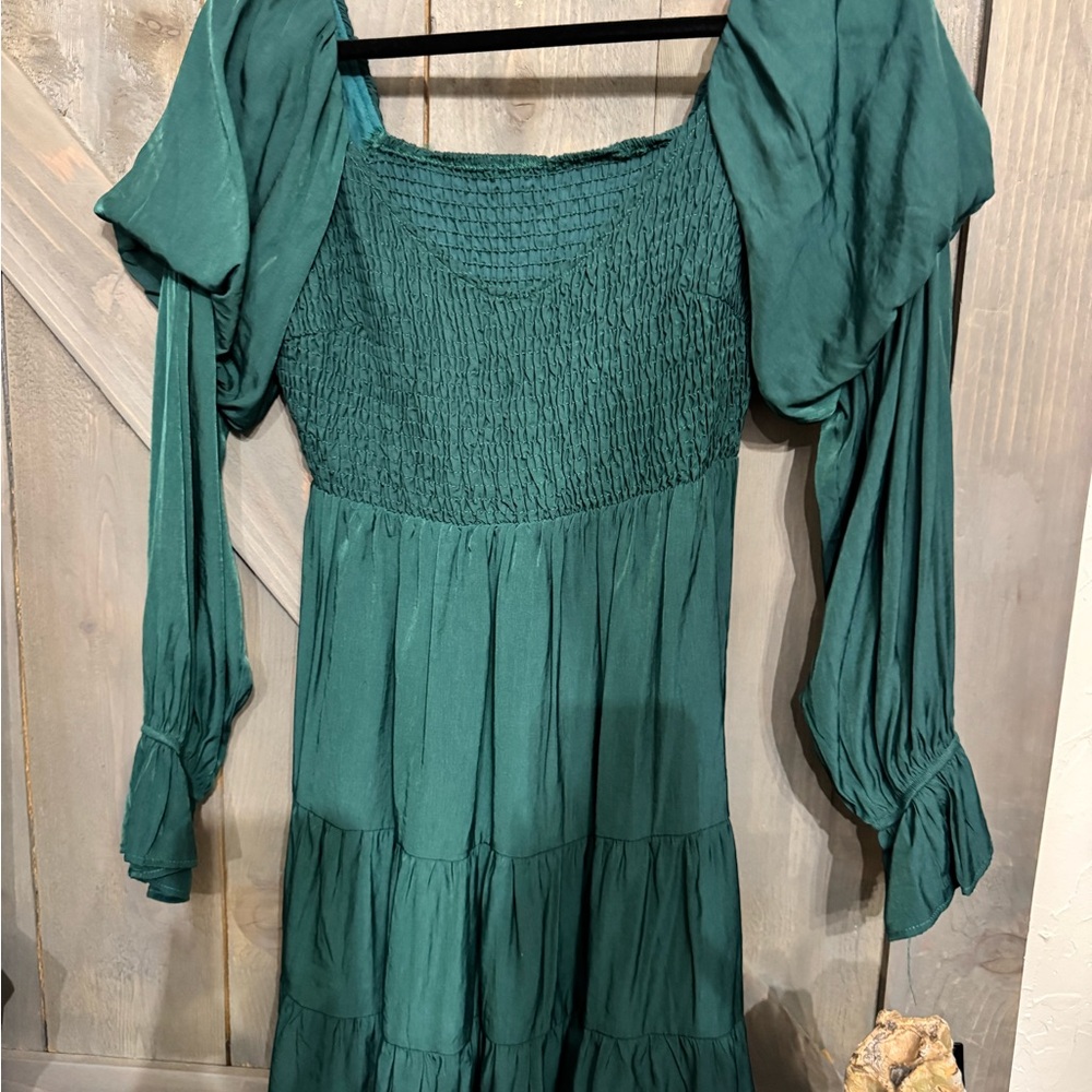 Emerald Green Long Sleeve Dress